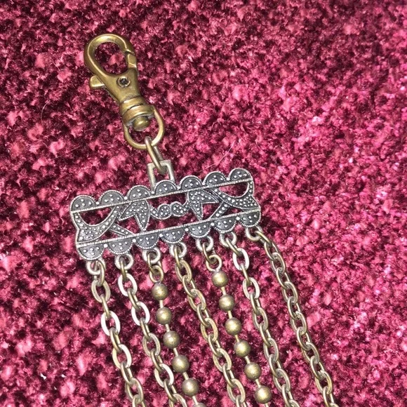 Chain Bronze Belt Featuring Orange Jewels - Picture 3 of 10